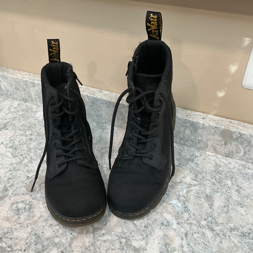 Dr. Martens Combs J Boots Size 4M 5L Black Nylon Tactical Side Zip Combat Boot
